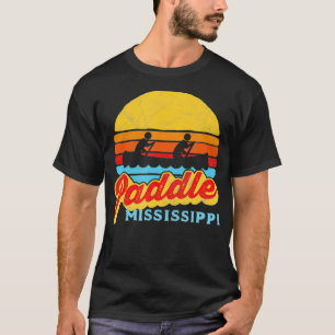 T-shirt Vintage Paddle Mississippi Canoë Retro Sun