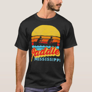 T-shirt Vintage Paddle Mississippi Canoë Retro Sun