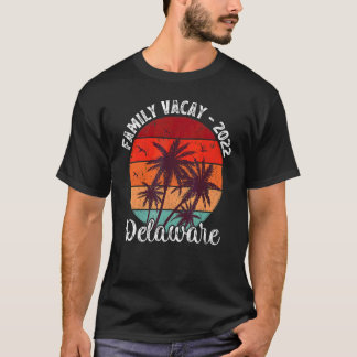 T-shirt Vintage Palm Tree Family Vacation 2022 Delaware Be