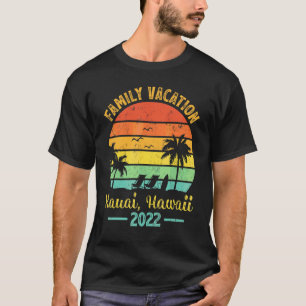 T-shirt Vintage Palm Tree Family Vacation 2022 Kauai Hawai