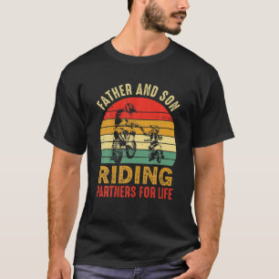 T-shirt Vintage Papa Et Son Riding Partenaires Pour La Vie