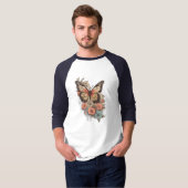 T-shirt Vintage : Papillon rétro (Devant entier)