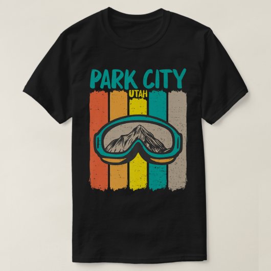 T-shirt Vintage Park City Utah TSkiing Snowboard (Design devant)