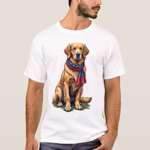 T-shirt vintage patriotique pour chasse Retriever