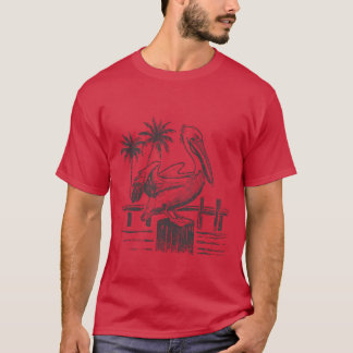 T-shirt Vintage Pelican On A Post family