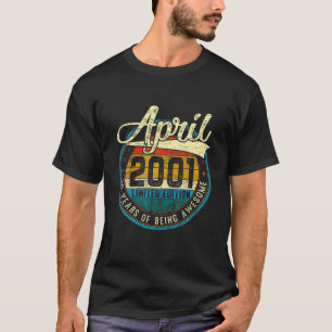 T-shirt Vintage Perturbé Avril 2001 20E Anniversaire Cadea