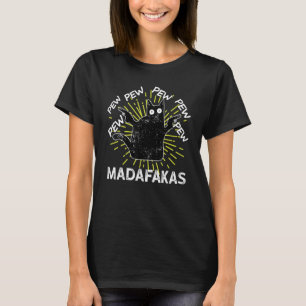 T-shirt Vintage PewPewPew Madafakas Chat Fou Pew 1