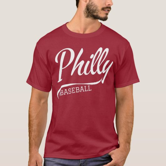 T-shirt Vintage Philadelphie Baseball Skyline Retro Philly (Devant)