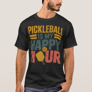 T-shirt Vintage Pickleball Est Mon Happy Hour Retro Joueur