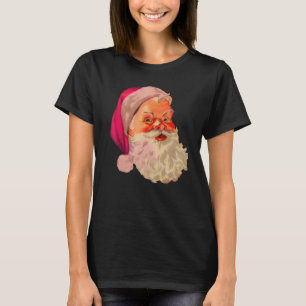 T-shirt Vintage Pink Santa Claus Pink Noël 2