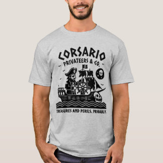 T-shirt Vintage Pirate Linocut Shirt - Corsario Privateers
