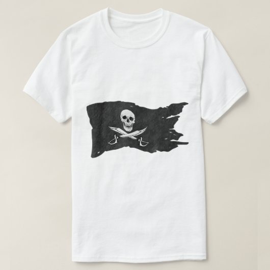 T-shirt Vintage Pirate Skull Flag Design (Design devant)