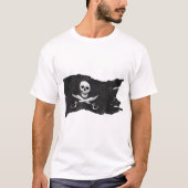 T-shirt Vintage Pirate Skull Flag Design (Devant)