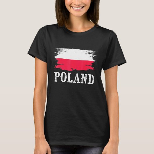 T-shirt Vintage Pologne Drapeau I Love Pologne (Devant)
