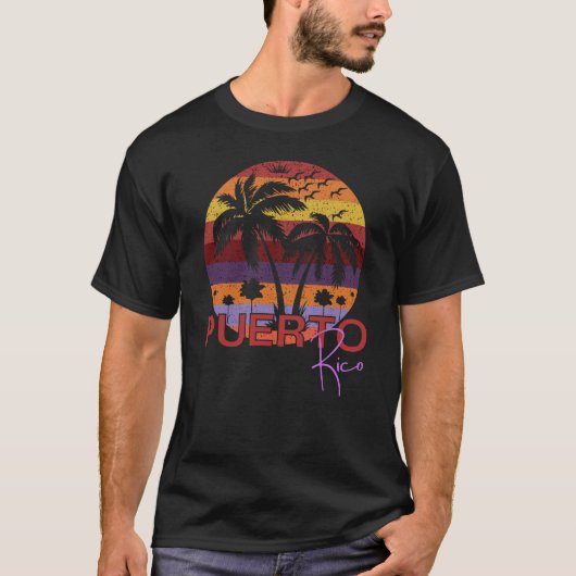 T-shirt Vintage Porto Rico Summer Beach (Devant)