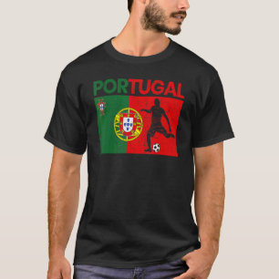T-shirt Vintage Portugal Football Ball Drapeau Portugal Po