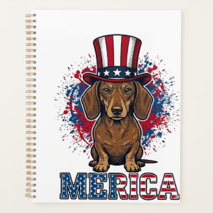 T-shirt vintage pour chien teckel patriotique Meri