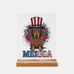 T-shirt vintage pour chien teckel patriotique Meri