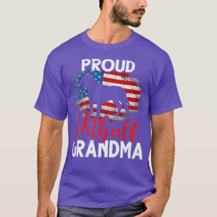 T-shirt Vintage Proud Pitbull Dog Grandma American Flag
