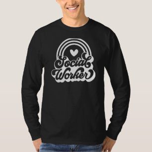 T-shirt Vintage Rainbow Social Worker Drôle Travail Amour