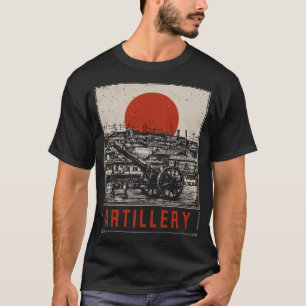 T-shirt Vintage Red Sun Artillery Militaire Historique Des