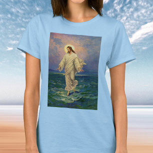 T-shirt Vintage Religion, Jésus-Christ marche sur l'eau