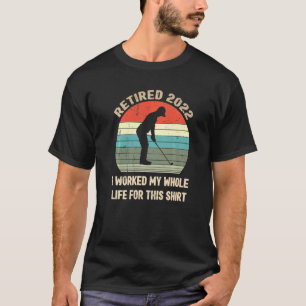 T-shirt Vintage Retraité 2022 Golf Papa Golfing Golfer