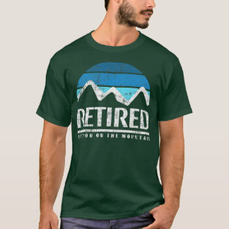 T-shirt Vintage Retraité Hiver Montagne Neige Retrait
