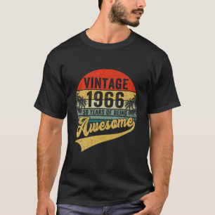T-shirt Vintage Retro 1966 56E Cadeaux Anniversaires 56 An