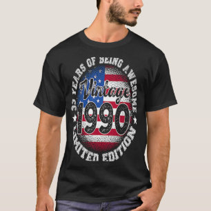 T-shirt Vintage Retro 1990 33e anniversaire 33 ans Amer