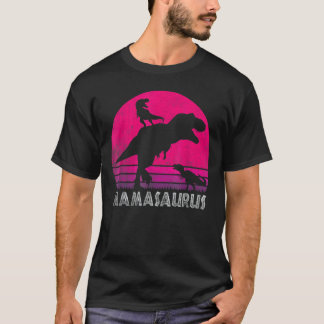 T-shirt Vintage Retro 2 Enfants Mamasaurus Coucher De Sole