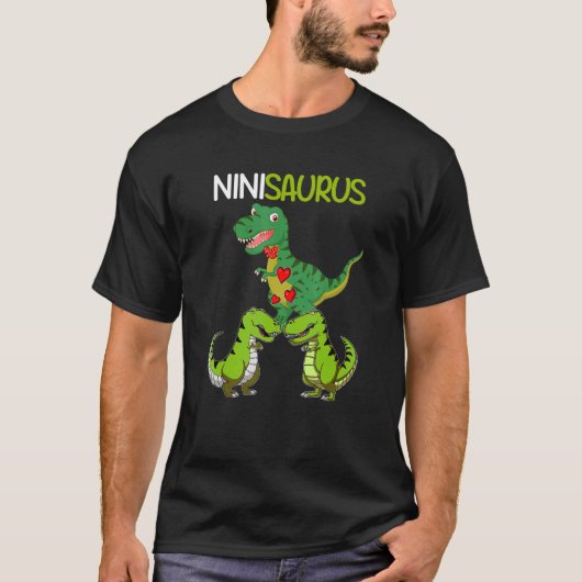 T-shirt Vintage Retro 2 Enfants Ninisaurus Dinosaur (Devant)