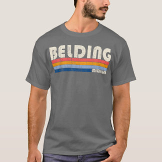 T-shirt Vintage Retro 70S 80S Style Hometown Of Belding fa