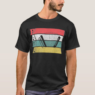 T-shirt Vintage Retro Accordion Papa Musique musicien Silh