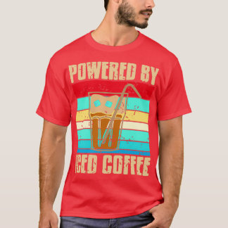 T-shirt Vintage Rétro Alimenté Par Cool De Café Glacé Prés