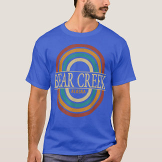 T-shirt Vintage Retro Bear Creek Alaska AK Women Men Souve