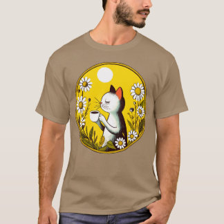 T-shirt Vintage Retro Cafe Cat retro