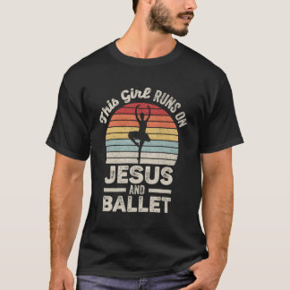 T-shirt Vintage Rétro Cette Fille Coule Sur Jésus Et Balle