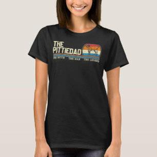 T-shirt Vintage Rétro Chien Pittie Papa Pitbull Silhouet