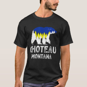 T-shirt Vintage Rétro Choteau Montana Grizzly Bear Mt Vaca