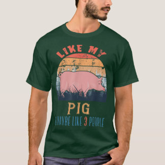 T-shirt Vintage Rétro Comme Mon Cochon Et Peut-Être Comme