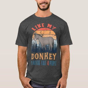 T-shirt Vintage Rétro Comme Mon Donkey Et Peut-Être Comme