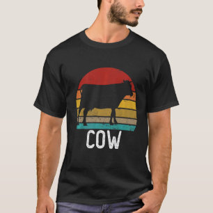 T-shirt Vintage Retro Cow Sunset les années 70 80s 90s Cow