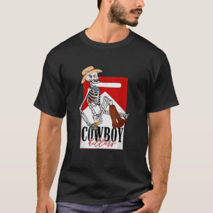 T-shirt Vintage Retro Cowboy Tueurs Drôle Skeleton Hommes 