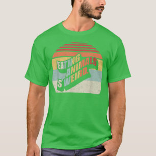 T-shirt Vintage Retro Eating Animals Is Weird Vegan Vegeta