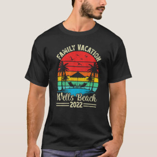 T-shirt Vintage Retro Family Vacation 2022 Maine Wells Bea