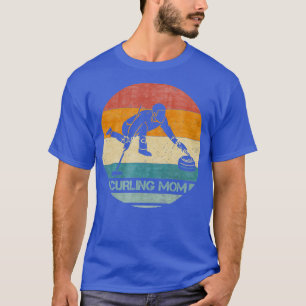 T-shirt Vintage Retro Fier Curling Maman Curler Sunset
