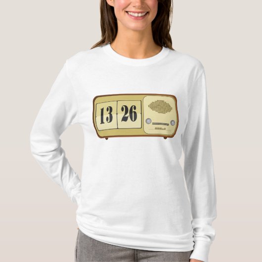 T-shirt Vintage Retro Flip Clock Radio (Devant)