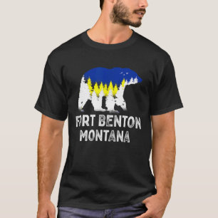 T-shirt Vintage Retro Fort Benton Montana Grizzly Bear Mt
