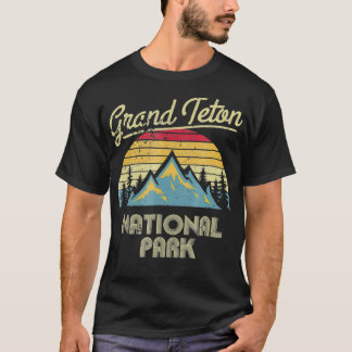 T-shirt Vintage Retro Grand Teton Tee - Parc national T Sh